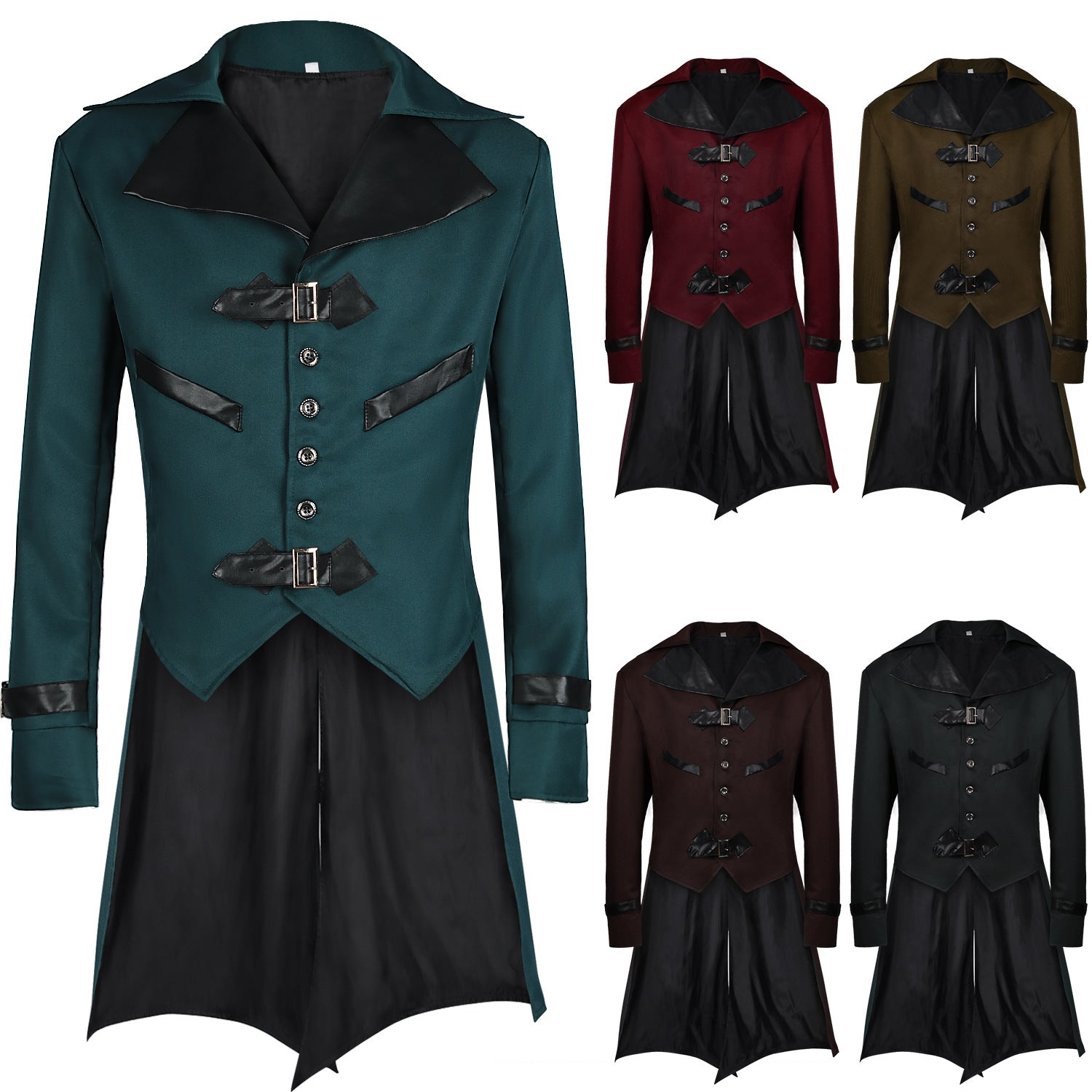 Men's Tuxedo Medieval Vintage Steam Punk Gothic Coat Dovetail Jacket ...